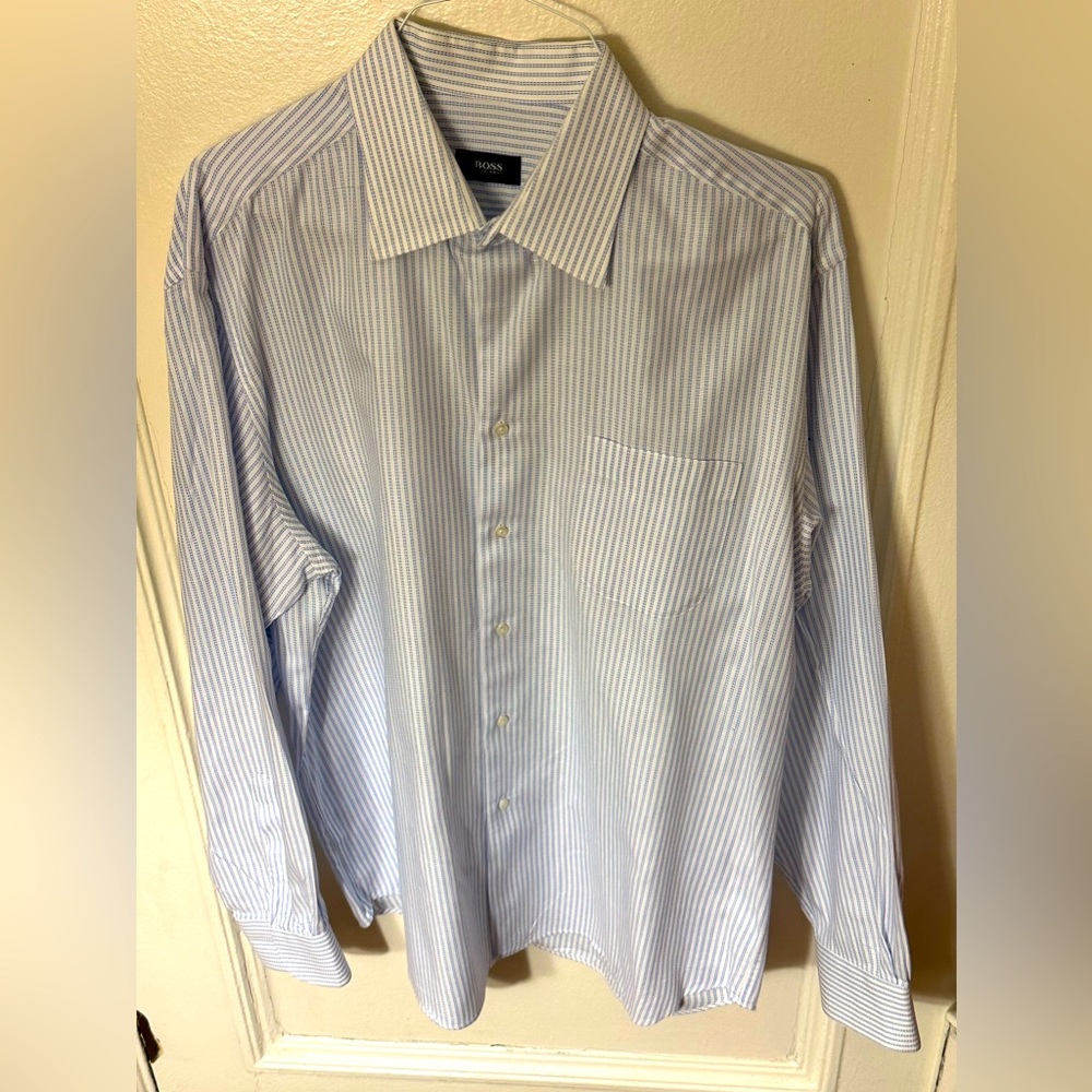 Long-sleeve Hugo Boss Dress Shirt Size 17.5 36/37